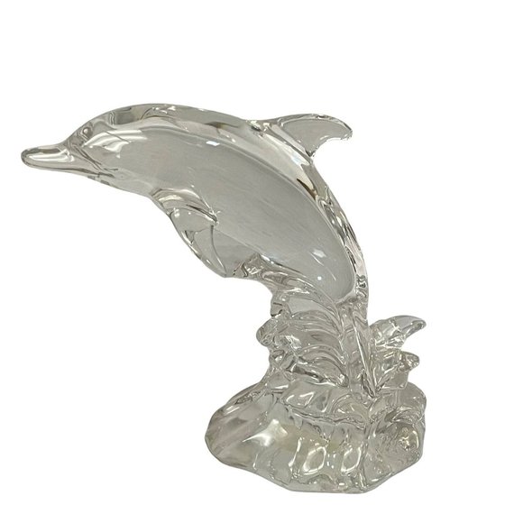 Unknown Other - Vintage Collectible Decoration Crystal Dolphin Figurine Clear 2000 5" H x 4" W